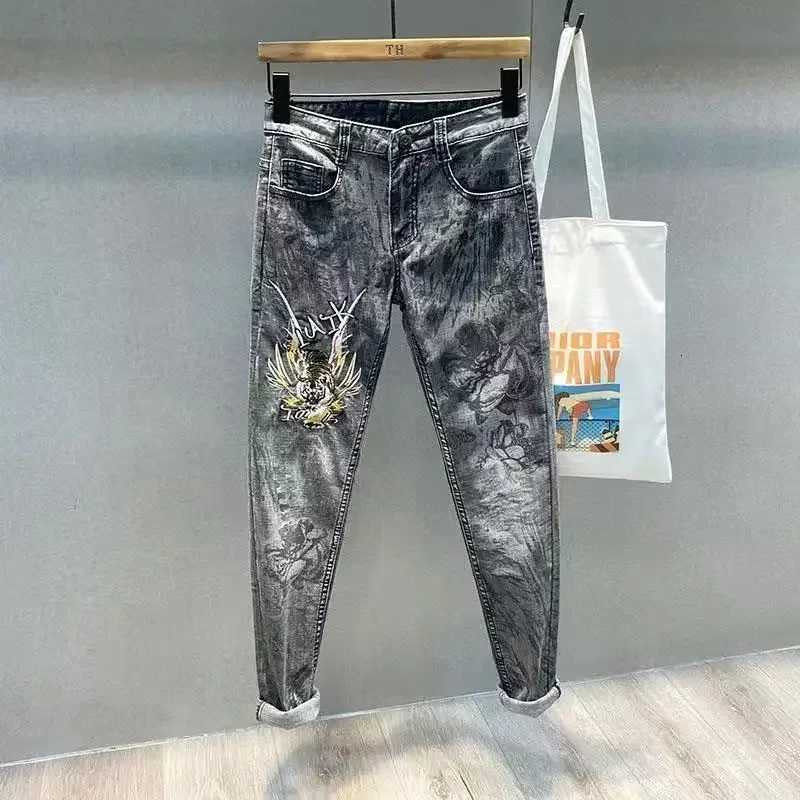 Punk Graphic Hip Hop with Print Jeans for Men Harem Pants Male Cowboy Pants High Quality Loose 2024 Trend Winter Denim Goth X250718