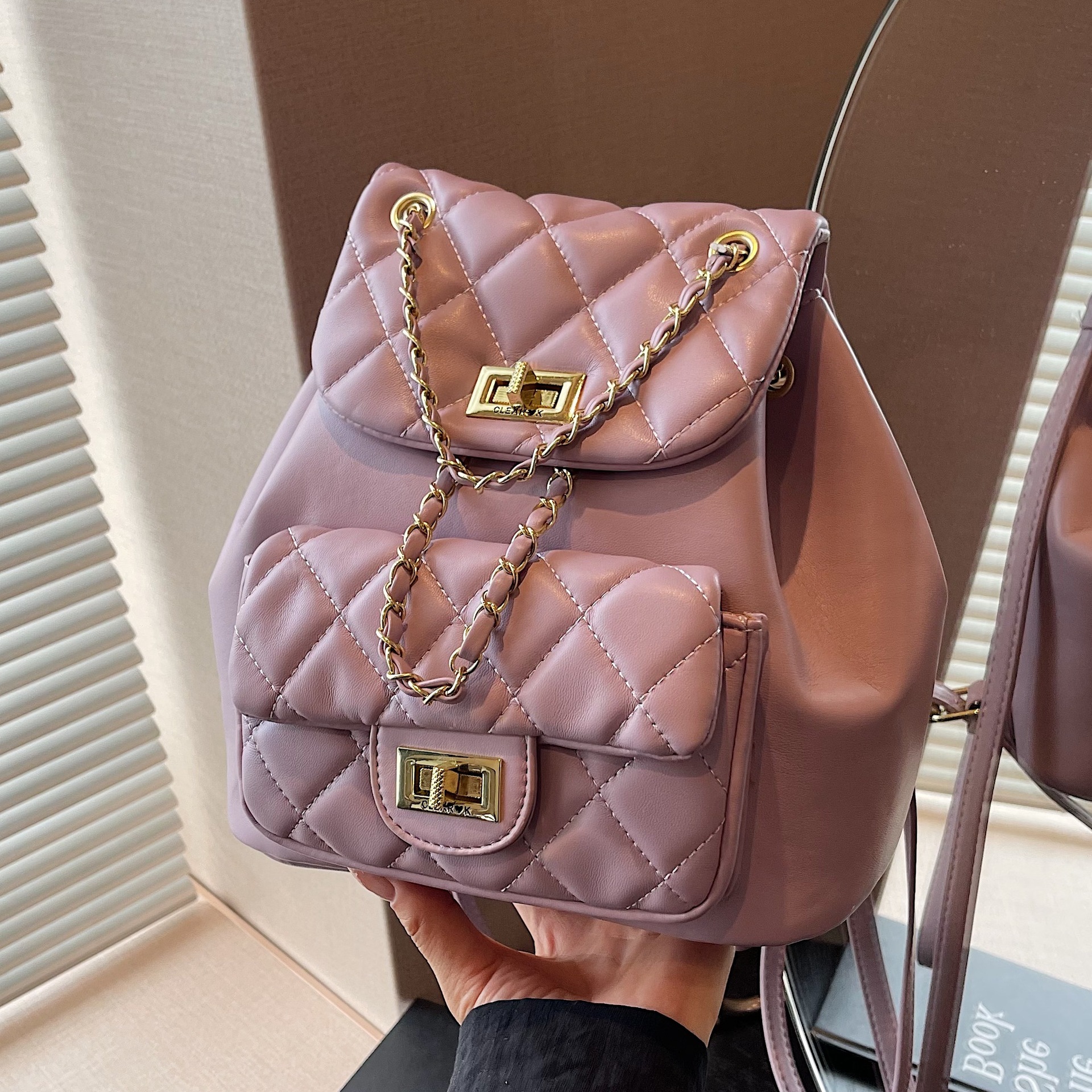 Hot Free shipping designer bags for womens Shoulder bags purple beige black New Lingge Chain Women's Backpack Fashionable and Versatile