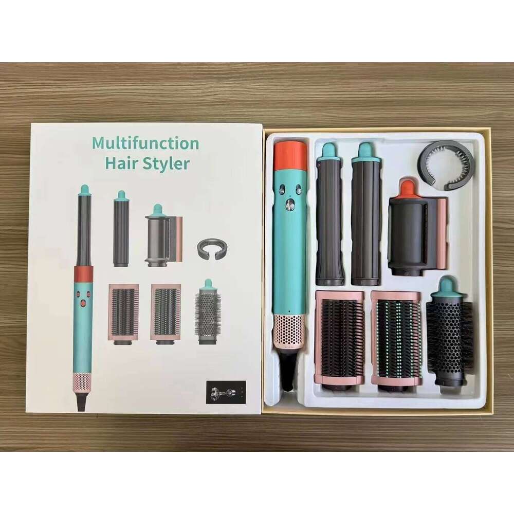 7-In-1 Multi-Function Curling Iron Straightener Hot Air Comb Styling Kit Salon-Like Results At Home Mini Hair Dryer