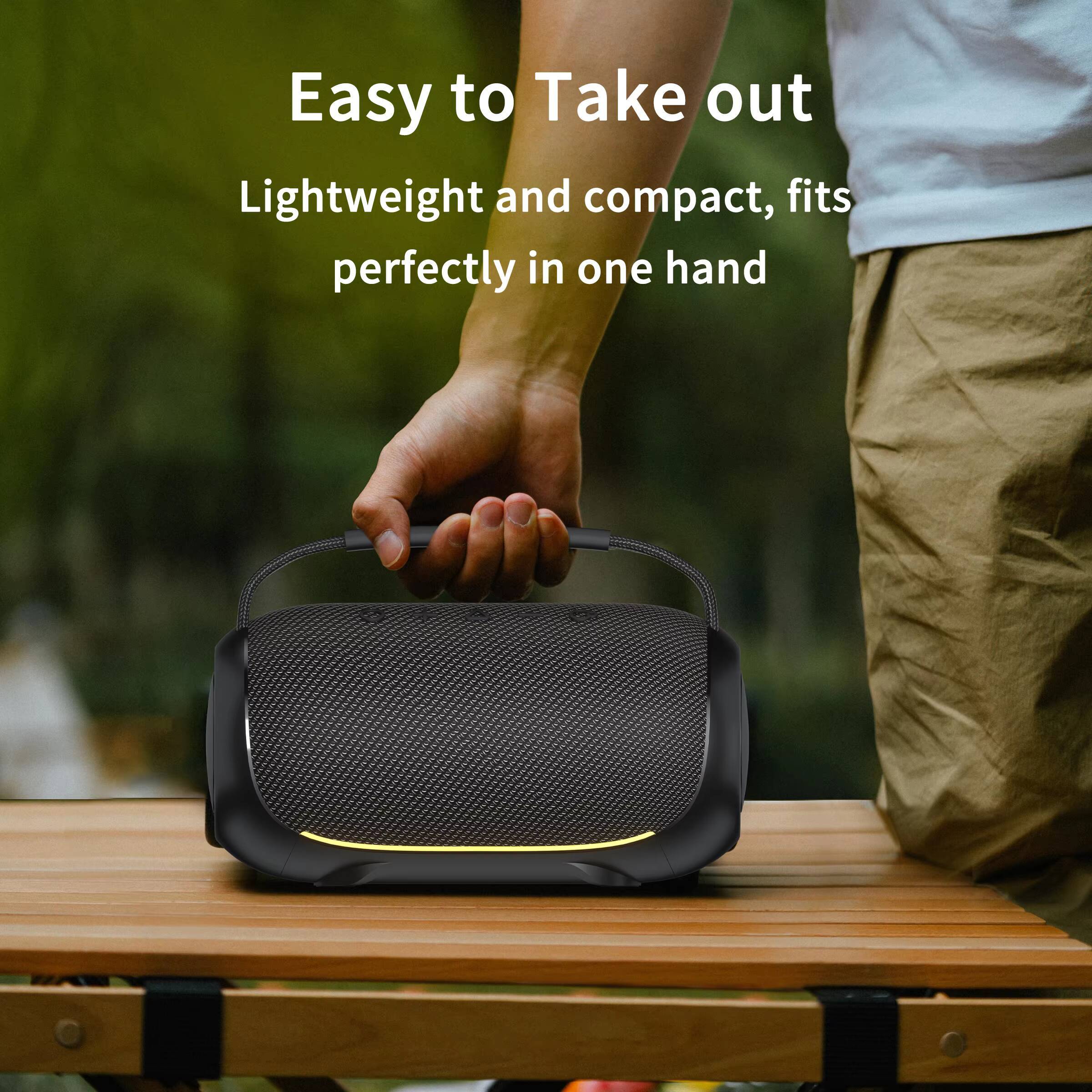 Wireless Portable Boombox Speaker BT 5.3 Sound Strong Subwoofer Outdoor Waterproof Bluetooth Speakers