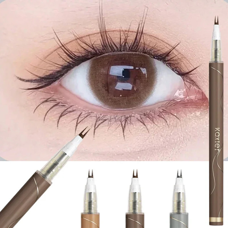 Double Forked Tip Lower Eyelash Pen Natural Ultra-thin Liquid Eyeliner Waterproof Eyelash Brow Eyeliner Pencil Makeup Tools 250717