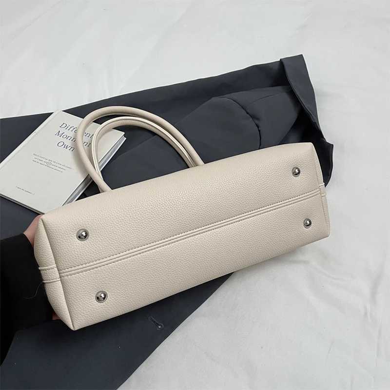 Pebbled Lychee Textured PU Tote BagWomen Niche Designer Shoulder BagBucket Dumpling Shaped HandbagCommuter Handheld Briefcase Z250718