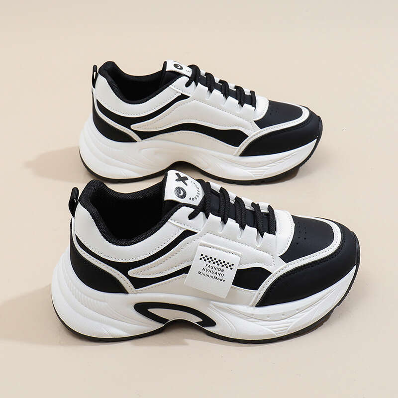 Trendy Plus Size Dad for Women 2024 Autumn Free shipping New Women's Student Sneakers Height Increasing Casual Shoes 6336