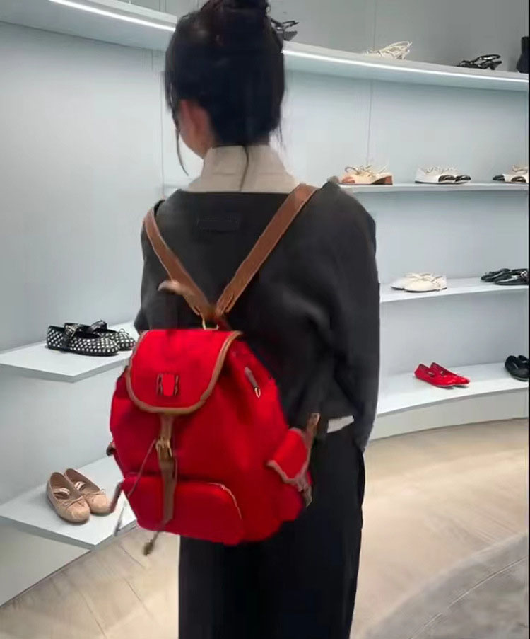 School Bags Brand Letter Design Backpack For Women Versatile Contrast Color Patchwork Double Shoulder Straps Backbag College Portable Purse