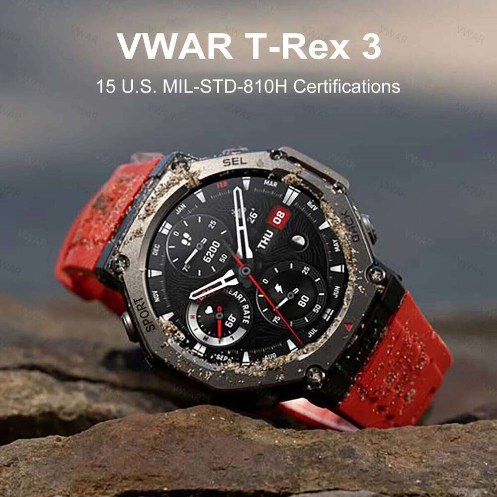 Military Smart Watch T-Rex 3 Bulit-in GPS Compass Altimeter Barometric 5ATM IP69K Waterproof AMOLED Bluetooth Call Smartwatch free shipping
