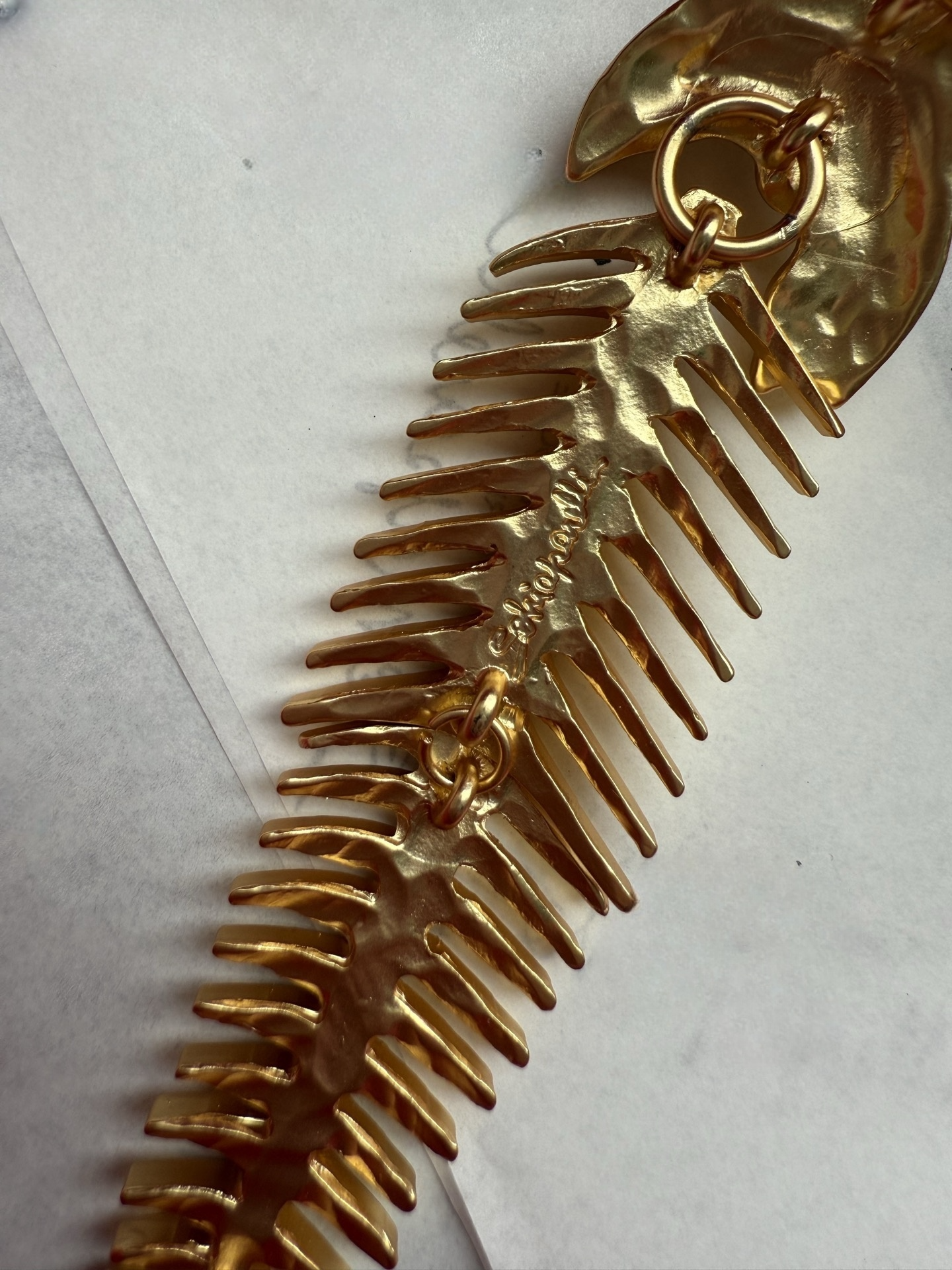 New Designed Women Fishbone Choker Oversized Fish Skeleton Chain Necklace Designer Luxury Jewelry Designer Jewelry Schiaparelli-n03-16