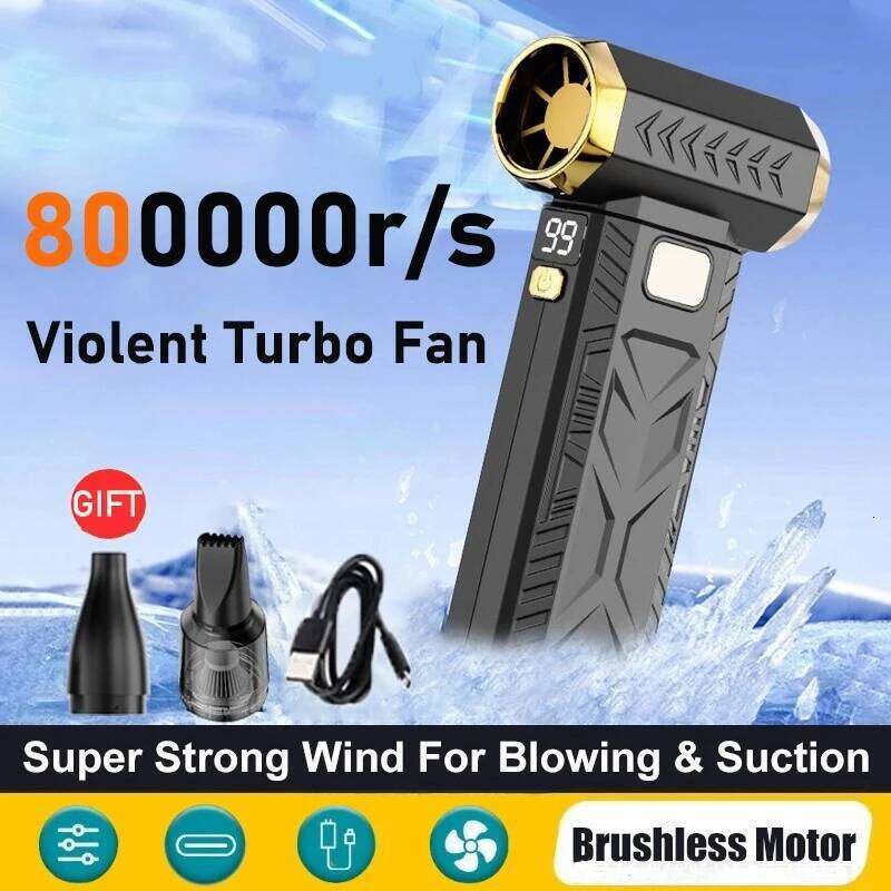 New 800000Rpm Violent Fan Super Powerful Air Blower Vacuum Blowing Suction 2In1 For Dust Cleaner Brushless Turbo Strong Wind
