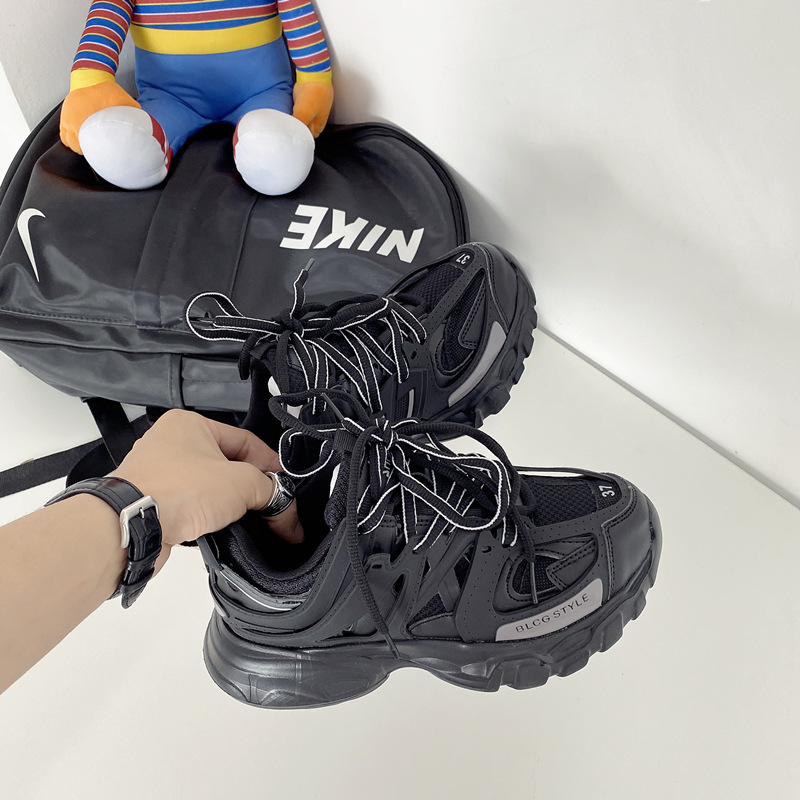 2025 New Arrives Fashionable chunky sneakers Trendy Versatile Street Style Casual Shoes Couple Sports Shoes Free Shipping Black Grey