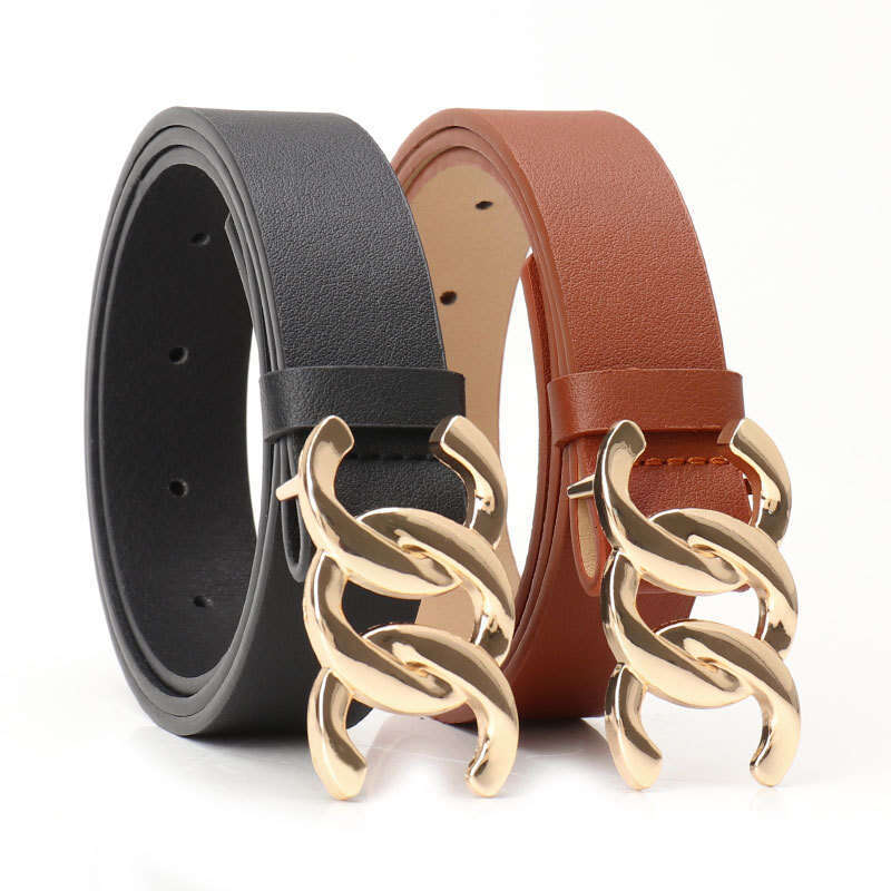 High-end Commuting Style Women's Versatile Coat Jeans Decorative Melard Alloy Plate Buckle Waist Belt for Women