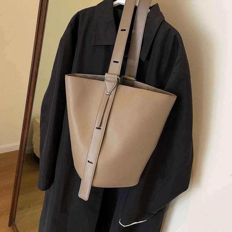 Retro Shoulder Bucket Bag Sets For Women 2-IN-1 Solid Color Large Capacity Cross Body Shopper Totes Designer Handbags