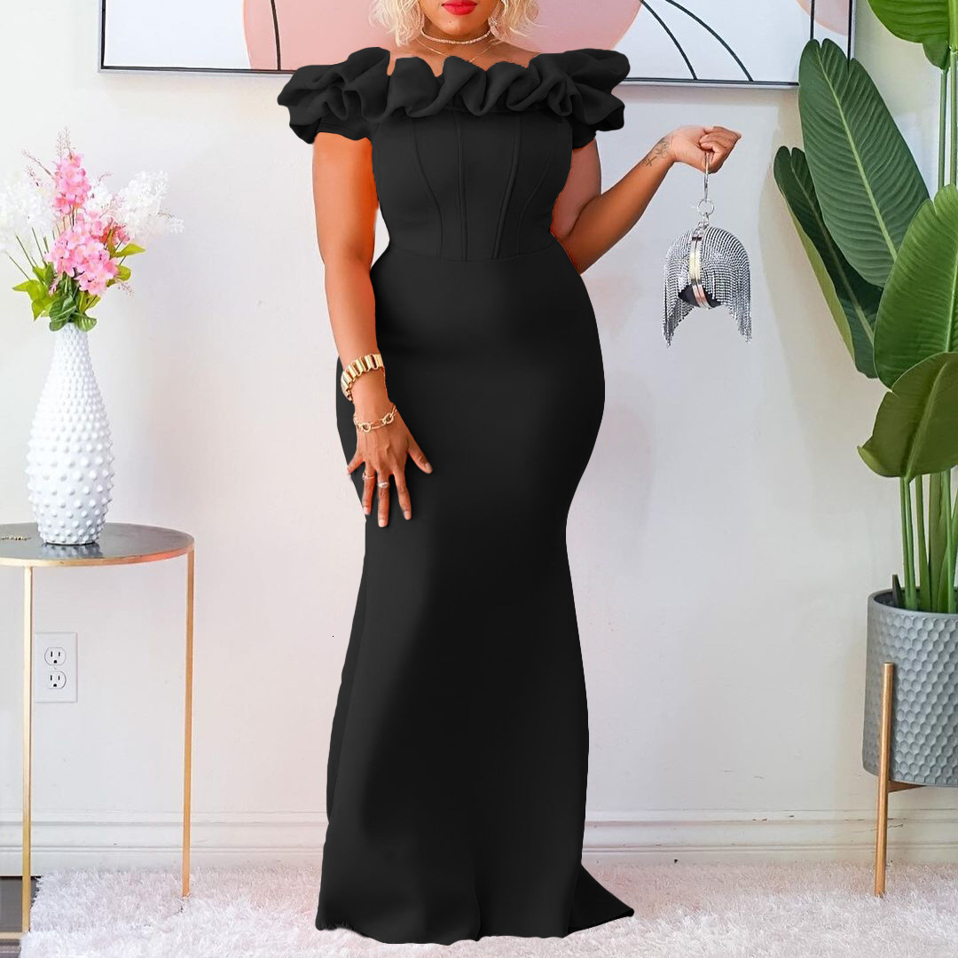 Party Dresses AOMEI Christmas Dress Women Party Long Maxi Mermaid Evening Celebrate Occasion Female High Waist Night Out Wedding Guest Gowns 230314