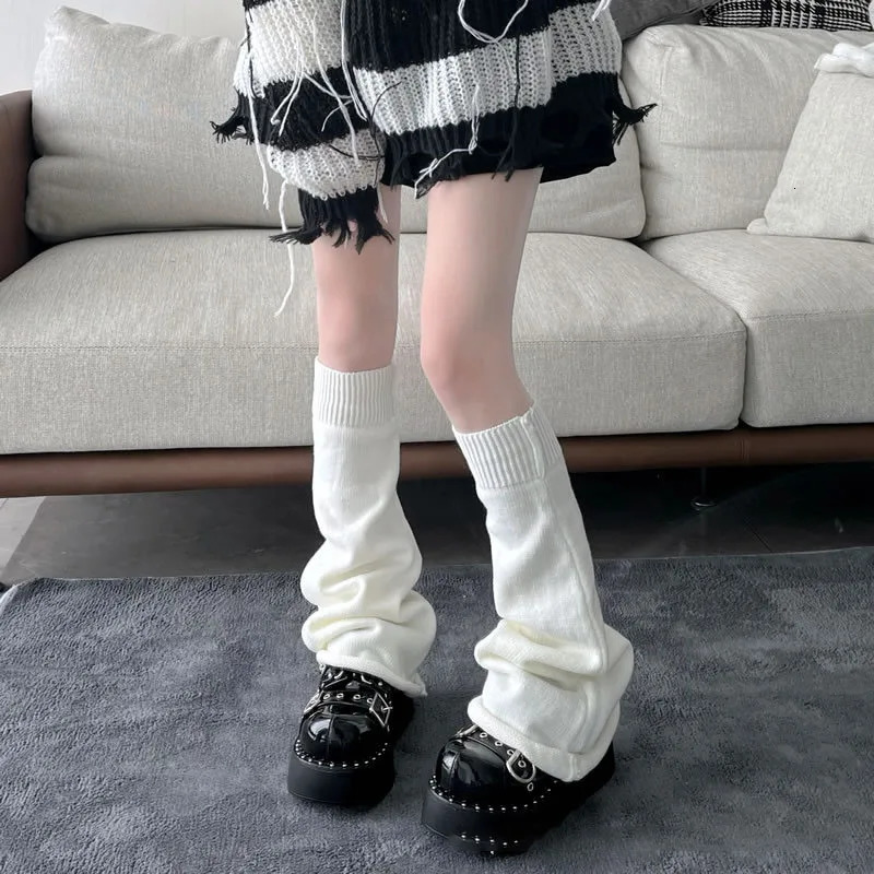 Japanese Lolita Sweet Girl Leg Warmer Knit Socks Wool Ball Knitted Foot Cover Cosplay Women Autumn Winter Heap Socks 250717