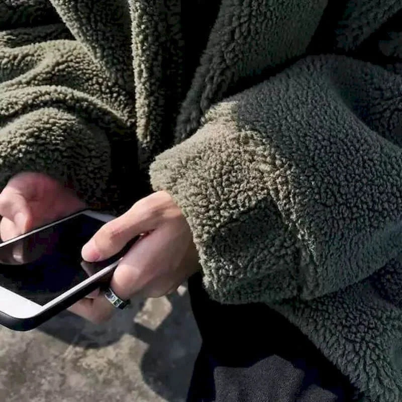 Cotton Thick Lamb Wool Coat Mens Winter Padded Jacket Hong Kong Style Student Warm Jacket Mens Clothing 250715