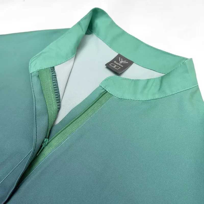 Pajama SetsNew Fashion For Nursing! Gradient Color Sleeveless Standing Collar Pocket Jogging Suit Nurse Uniform Work And Casual Z250718