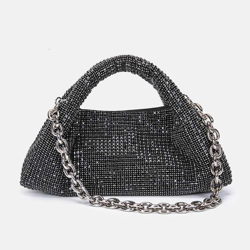 2025 Designer Diamond Inlaid Handbag and Shoulder Bag New Fashionable Water Diamond Women's Bag Light Luxury Full Diamond Underarm Bag