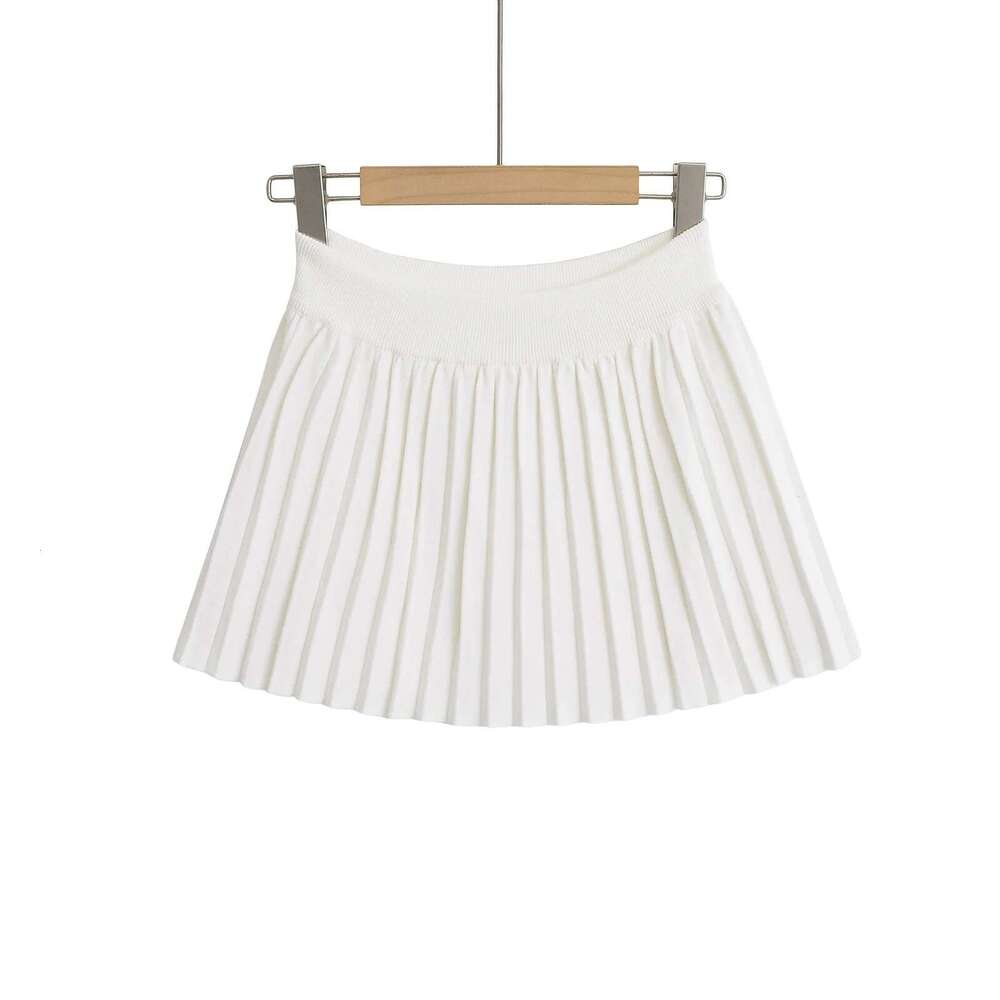 Pure Desire Hot Girl Style High Waist Knitted Sexy Body-Flattering Long-Leg Pleated Summer Internet Celebrity Half-Length A-Line Skirt Ins B5