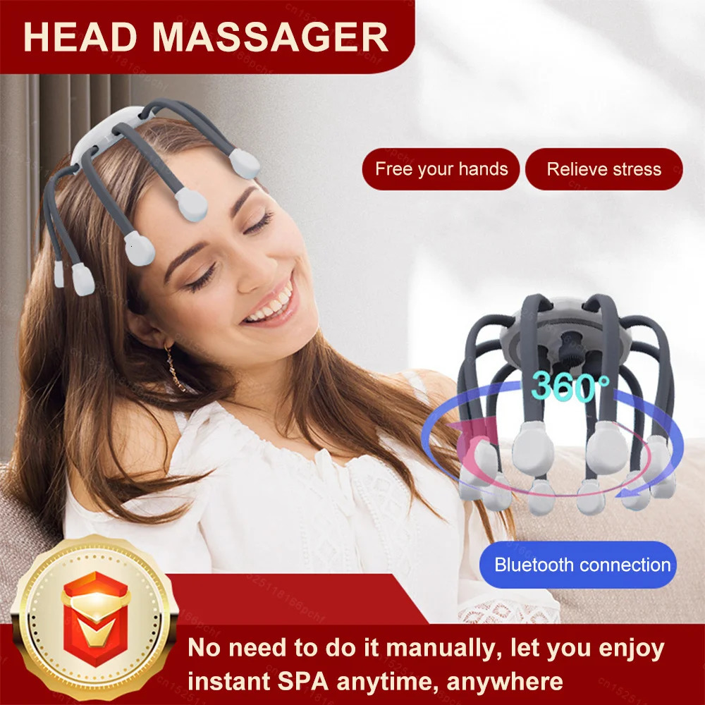 Electric Scalp Head Massager Octopus Claw Vibration Massage Stress Reliefheadache Relaxation Meridian Dredging Device 250716