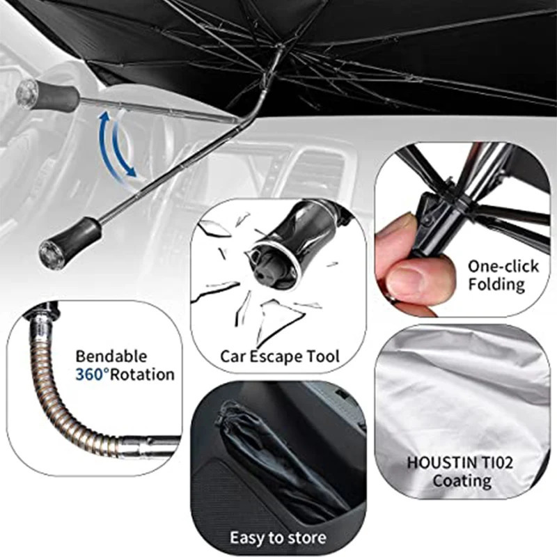 Car Windshield Sunshade Car Front Shading Sun Shade Upgrade Auto Parasol Umbrella Type for Car Window Summer Sun Protection 250715