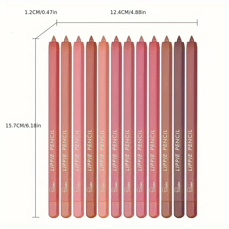 12 Colors Lip Liner Pen Set Long-Lasting Waterproof Sweatproof Easy Coloring Non Fade Color Rendering Lip Gloss Set Beauty Mak 250716