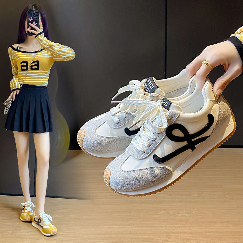 Round Free shipping Toe Cute and Ugly Forrest Gump for Women 2025 New High-End German Training Shoes Student Sneakers CL001