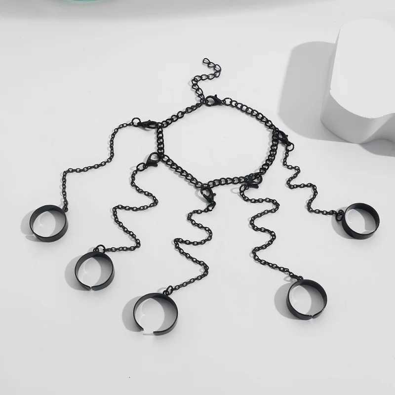 Geetric Silver Color Wrist Bracelet for Men Wen Punk Ring Chain Charm Set Fashion Couple Jewelry Gifts Womens Festival X250718