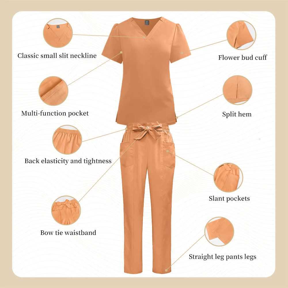 Nurse Accessories Pet Hospital Scrub Set Medical Uniform Women Doctor Nursing Sets Dental Clinic Workwear Surgical Overall Suits Z250718