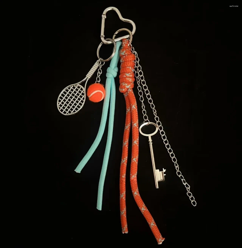 Keychains Cute Tennis Ball Shape Keychain Bag Rope Charm Sports For Backpack Tote Handbag Purse Y2K Aesthetic Charms Trendy Keycha