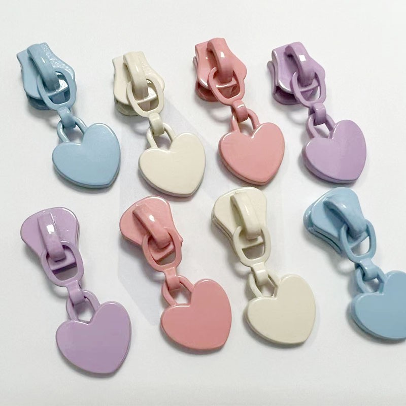 5 # Resin Zipper Head Manufacturer Direct Sales Resin Love Heart Luggage Handbag Leather Zipper Head