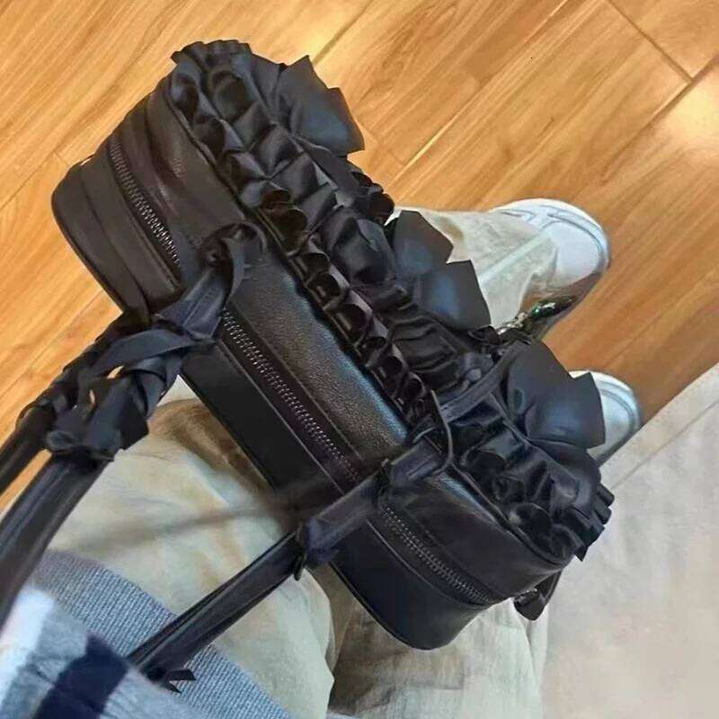 Gothic Women Handbags Fashion Lace Bow Girl Underarm Shoulder Bag Designer Subculture