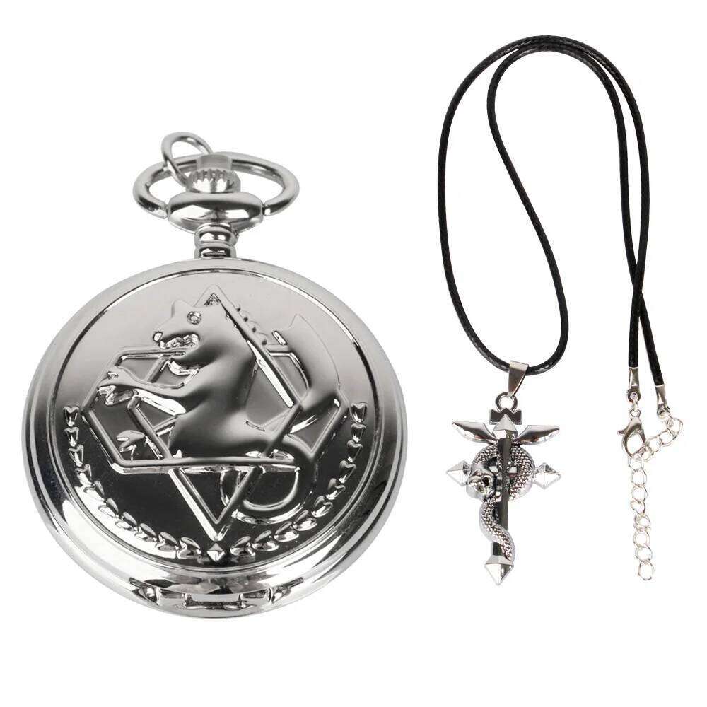 free shipping Fullmetal Alchemist High Grade Gifts Sets Pocket Watch Cosplay Japan Anime Necklace Clock Accessories With Box CF1217