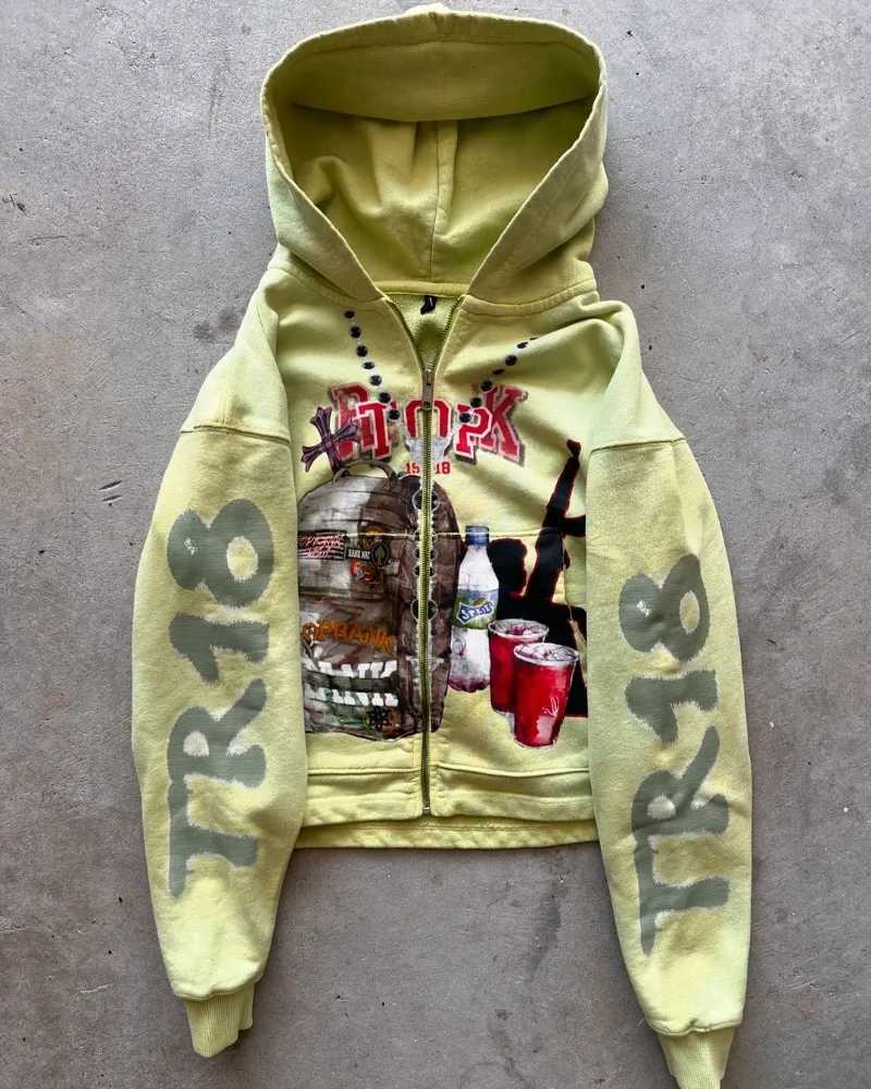 Alphabet Anime Fashion Retro Versatile Oversized Hoodie Men Y2k Gothic Punk High Street Trendy Brand Loose Sweatshirt Women X250718