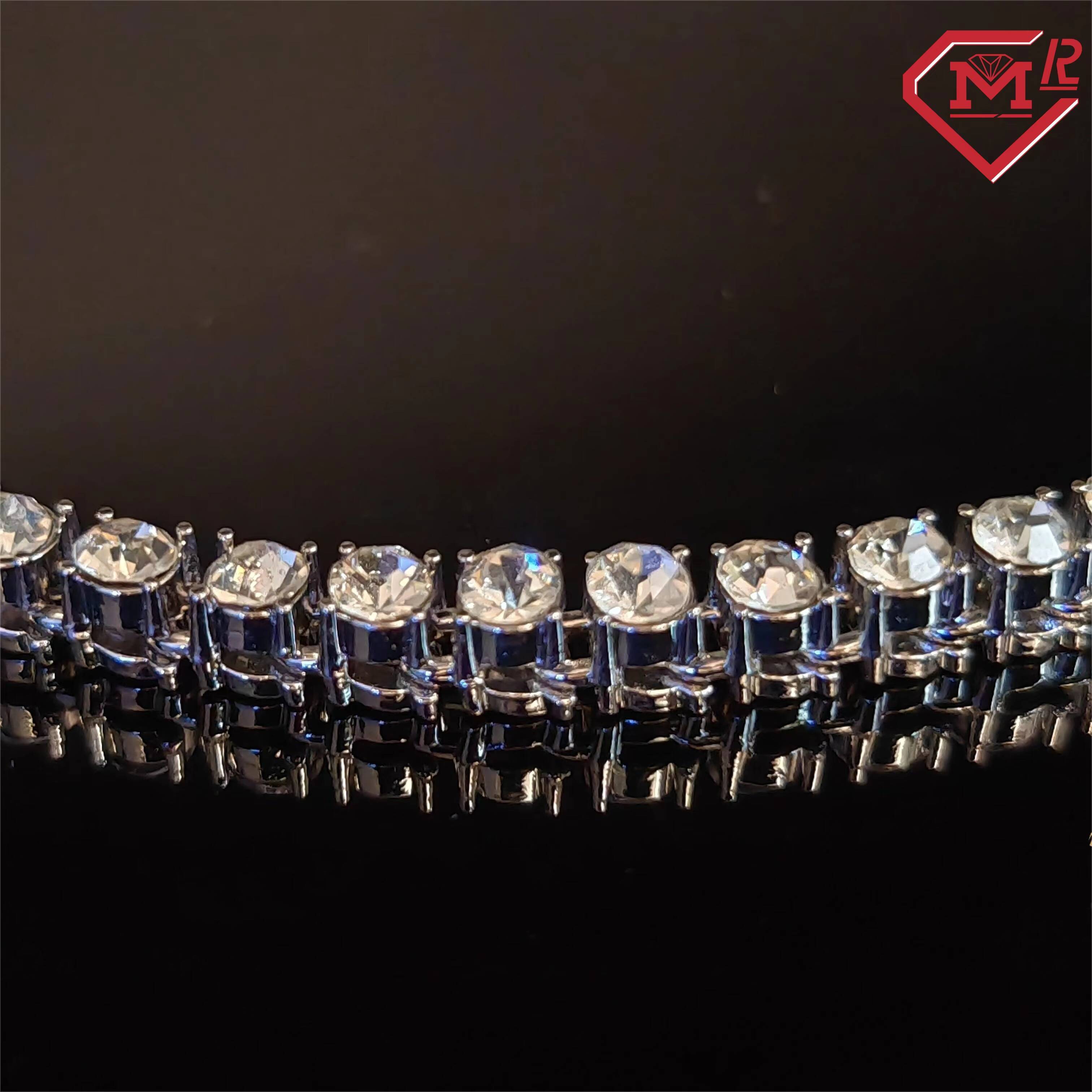 Hiphop 6mm Moissanite Tennis Chain D Vvs Diamond 925 Silver Moissanite Tennis Necklace