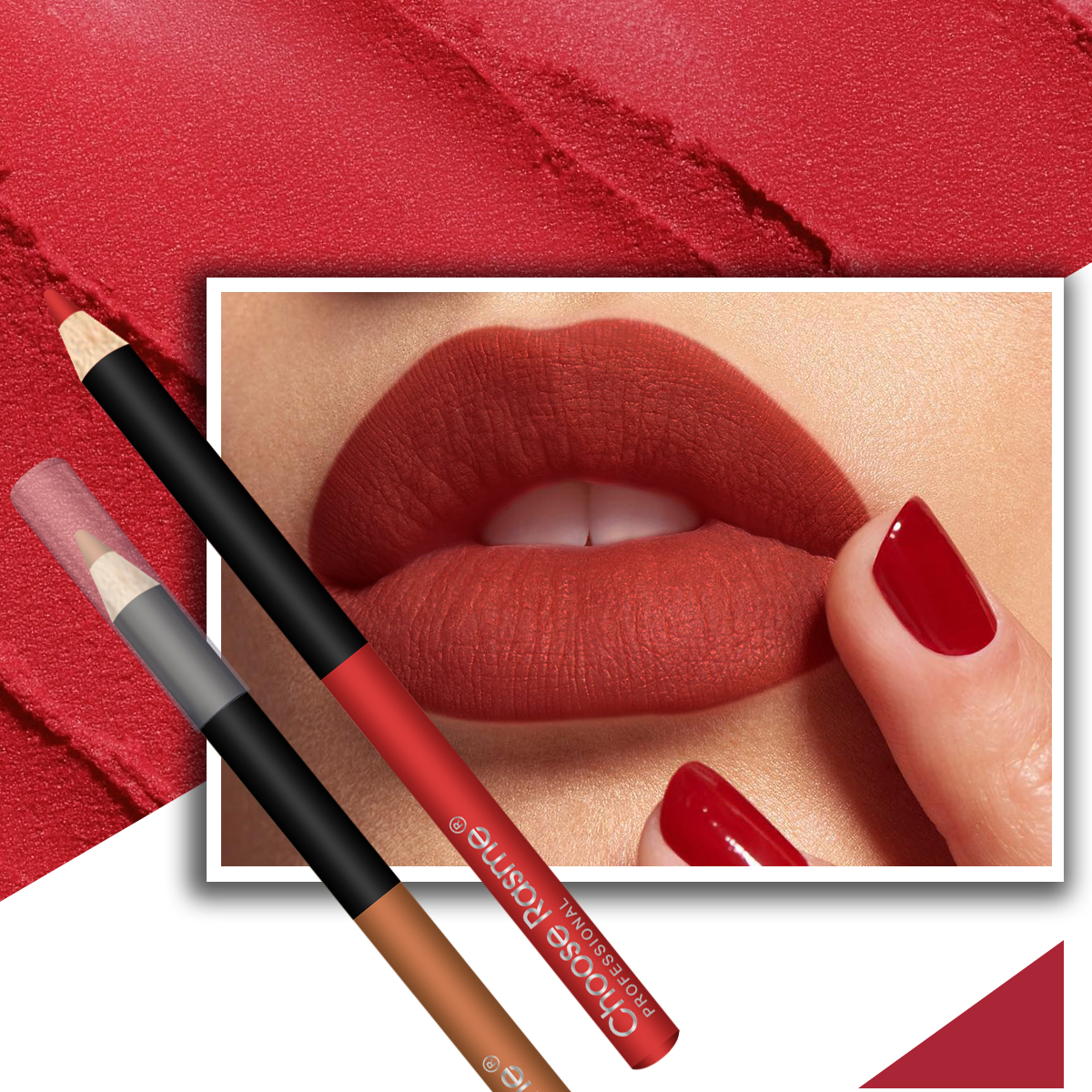 Choose Rasme 12PCS Lip Liner Set - Waterproof Matte Lip Pencils, Long Lasting Smudge Proof Lipstick Outline Makeup Kit