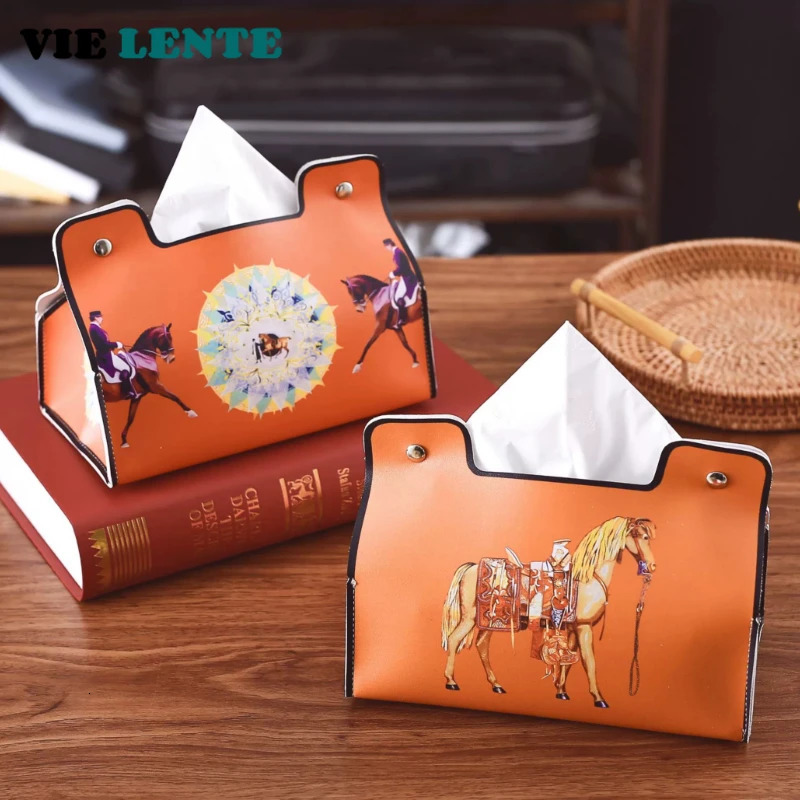 Luxury Leather Tissue Box European Retro Style Waterproof Napkin Holder Bathroom Car Living Room Coffee Table Universal Storage Box 250718