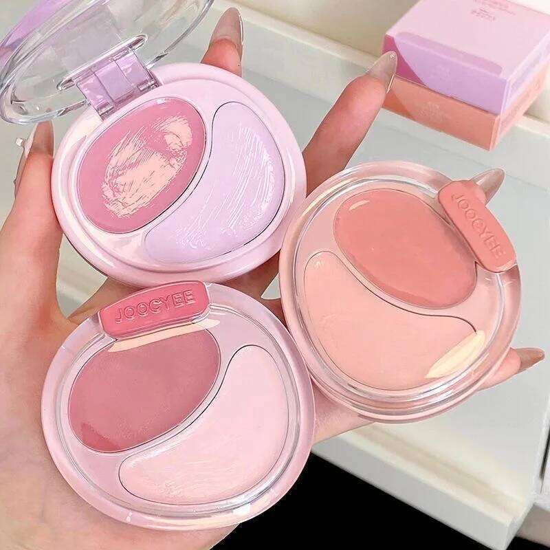 Joocyee Two Color Powder Blusher Plate Cream to Gel Blush Duo For Cheek And Lip Tint Long Lasting Vegan Makeup Blushes X250718