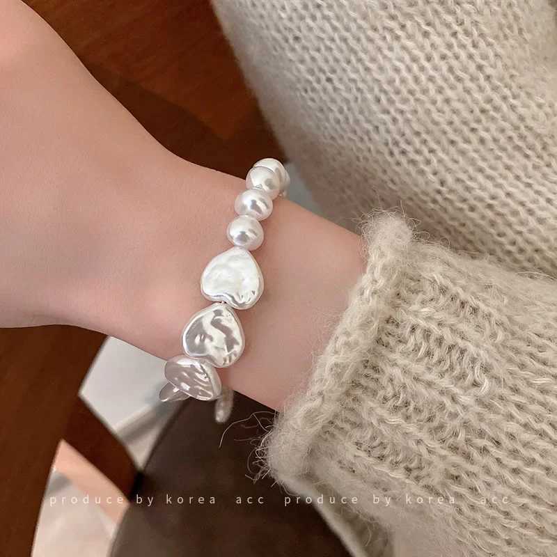 Irregarity Mtilayer Baroque Pearl Chain Bracelet for Women Wedding Bridal Kpop Luxury Beaded Bracelets Couple Jewelry X2507181