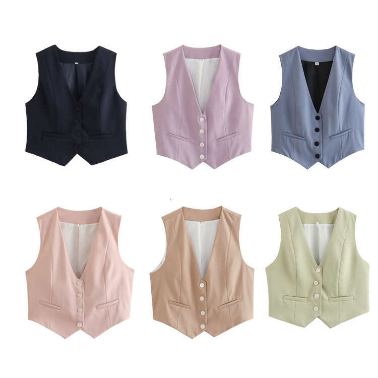 TRAFZAINS 6 Colors Y2k Summer Casual Vest Short Top For Women B5