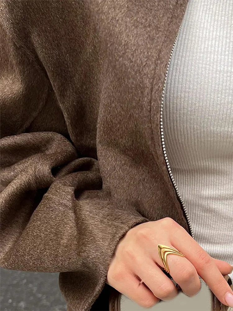 Faux Fur Zipper Jackets Women Casual Lapel Pocket Long Sleeves Coats Female Autumn Winter Fashion Solid Soft Outwears Lady 250715