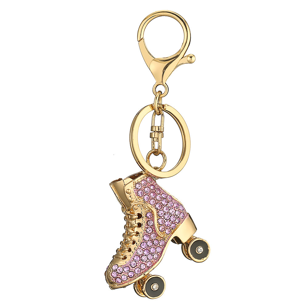 Diamond-inlaid Skates Bag Charms Fashionable And Creative Metal Keychain Ornaments Women's Bag Accessories