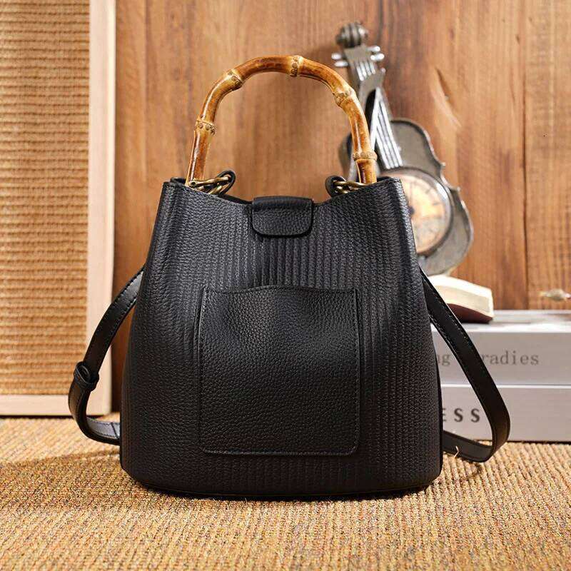 2025 New Bucket For women Casual and Versatile Cowhide Shoulder bag fashionable genuine leather female handbag gift