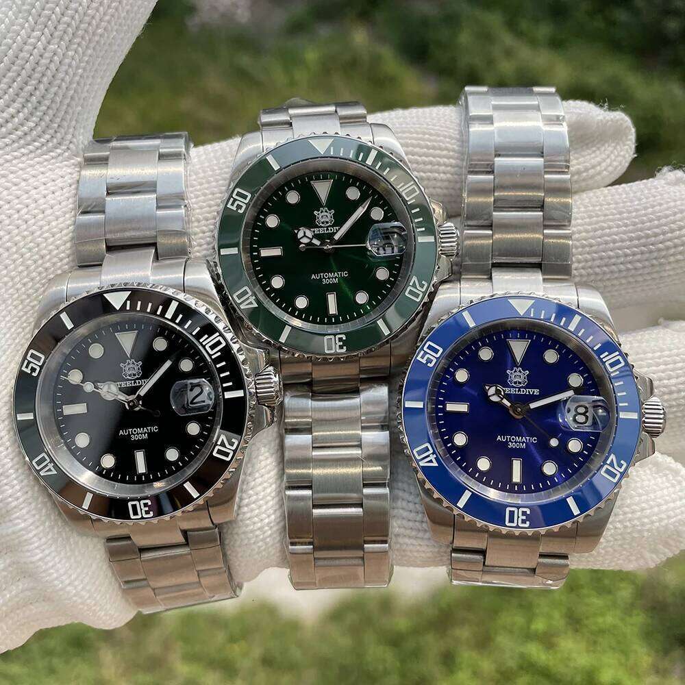 SD1953 STEELDIVE Brand Ceramic Bezel 41mm Steeldive 30ATM Water Resistant NH35 Automatic Mens Dive Watch Reloj with Milled Clasp free shipping
