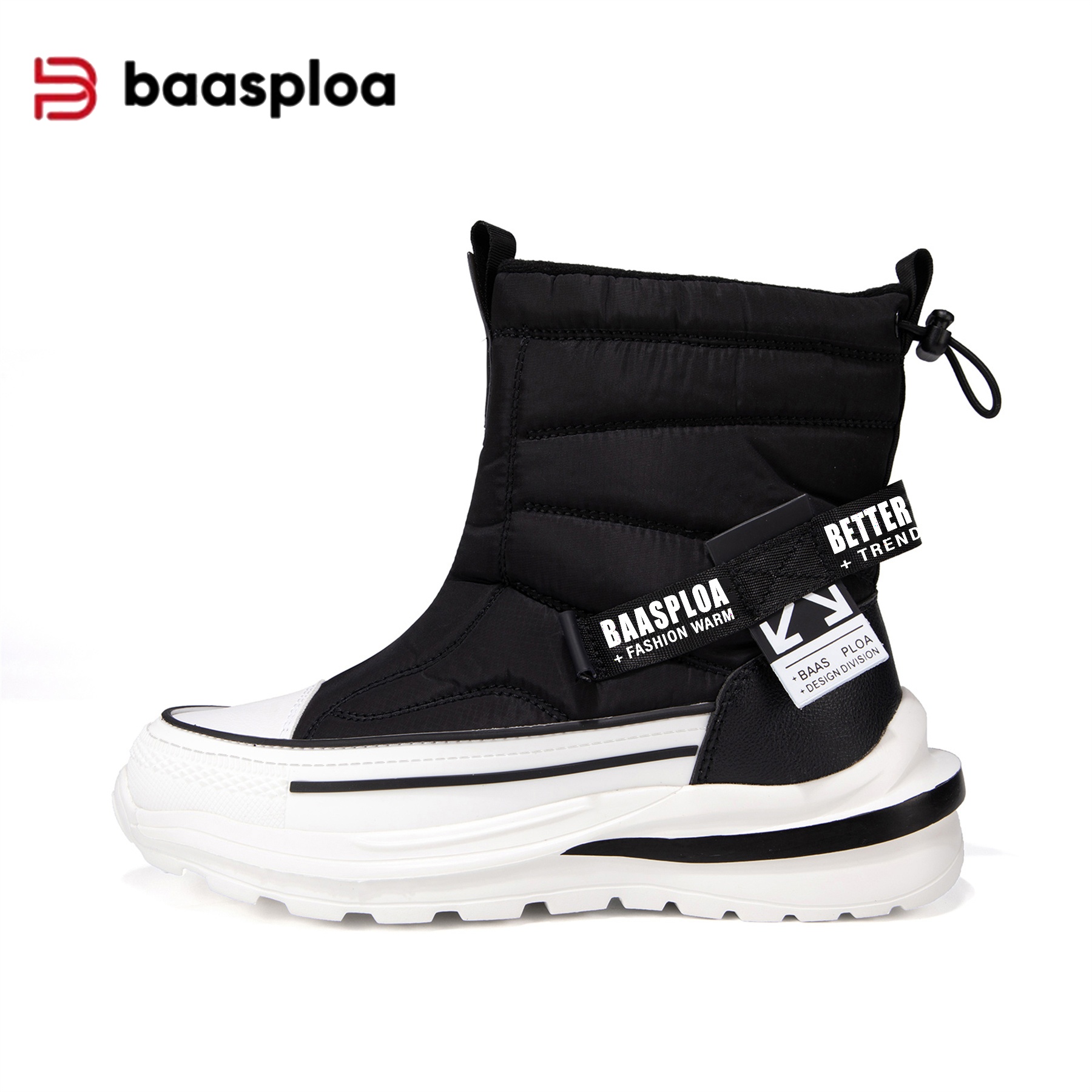 Baasploa Women Winter Plush Warm Snow Boots Comfort Wear-Resistant Ankle Boots for Women High Top Casual Shoes Non-Slip