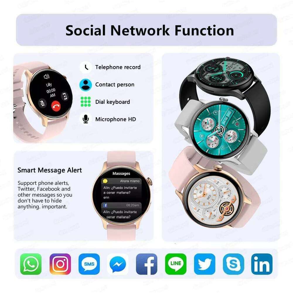 2024 New GPS Smart Watch Women True AMOLED 466*466 HD Screen Health Tracker Sports NFC Voice Bluetooth Call Smartwatches Ladies free shipping