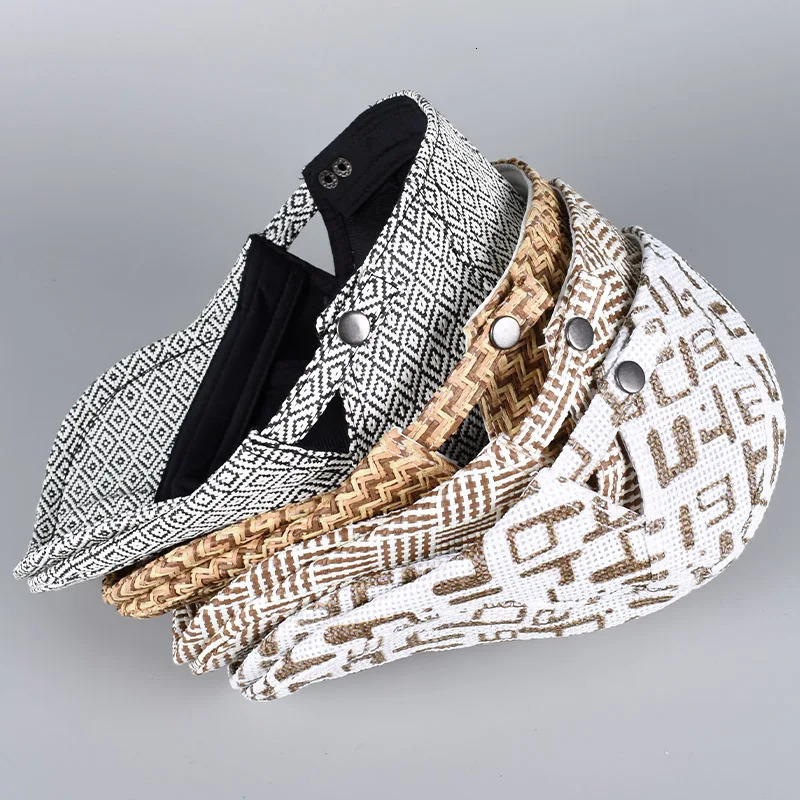Summer Straw Hat Sun Cap For Men 2025 Fashion Beach Sunhat Letter Striped Print y Blinders Flat Cap Man sboy Hats 250712