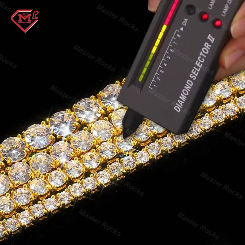 Cheapest Price Hip Hop 3mm 4mm Moissanite Chain Tennis 925 Sterling Silver Iced Out Vvs Diamond Moissanite Tennis Chain