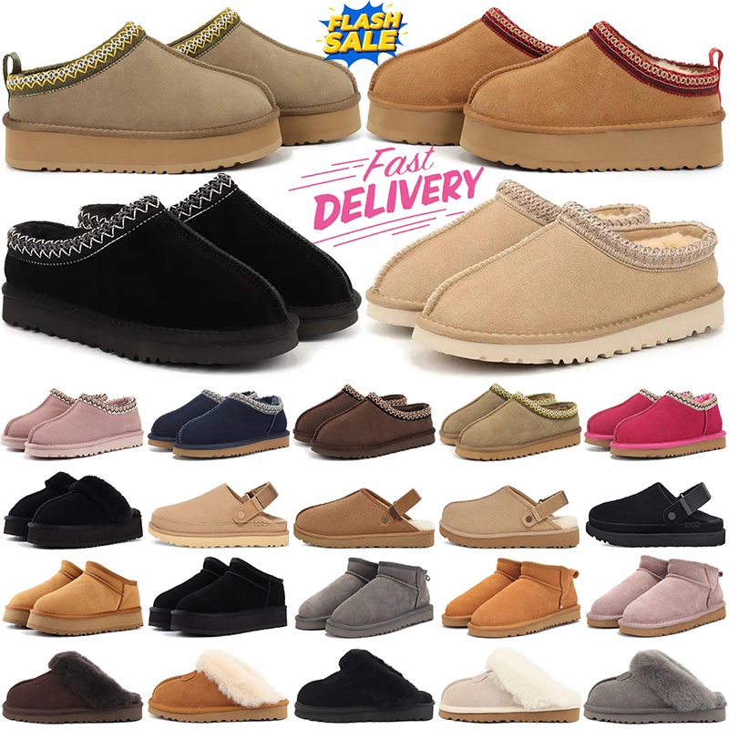 free shipping designer slippers womens platform boots tazz slides shoes snow boot sandals classic ultra mini ankle boots black chestnut warm Bowtie 35-43