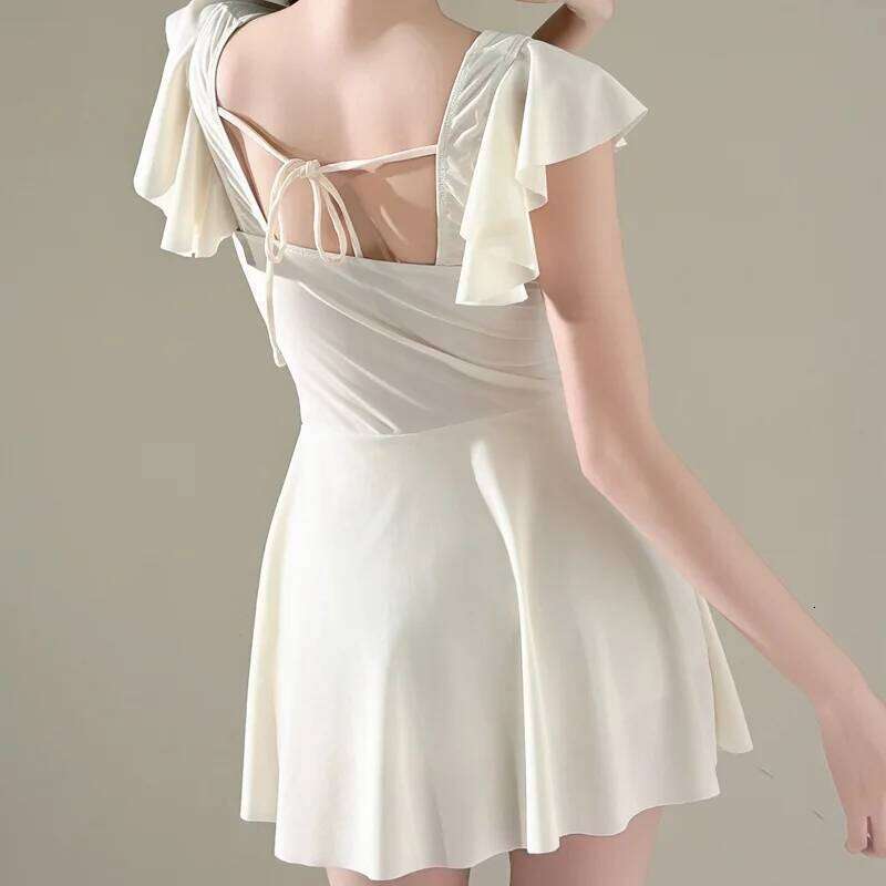 New One-piece Dress Women's Sports Conservative Slimming and Plump Swimsuit