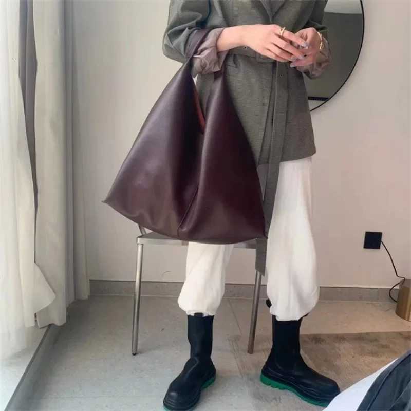 Luxury Fi Soft Leather Handbags Wen Brown Large Capacity Hand Bags Shopping Tote Fem Casual Shoulder Bag Purse Y250718