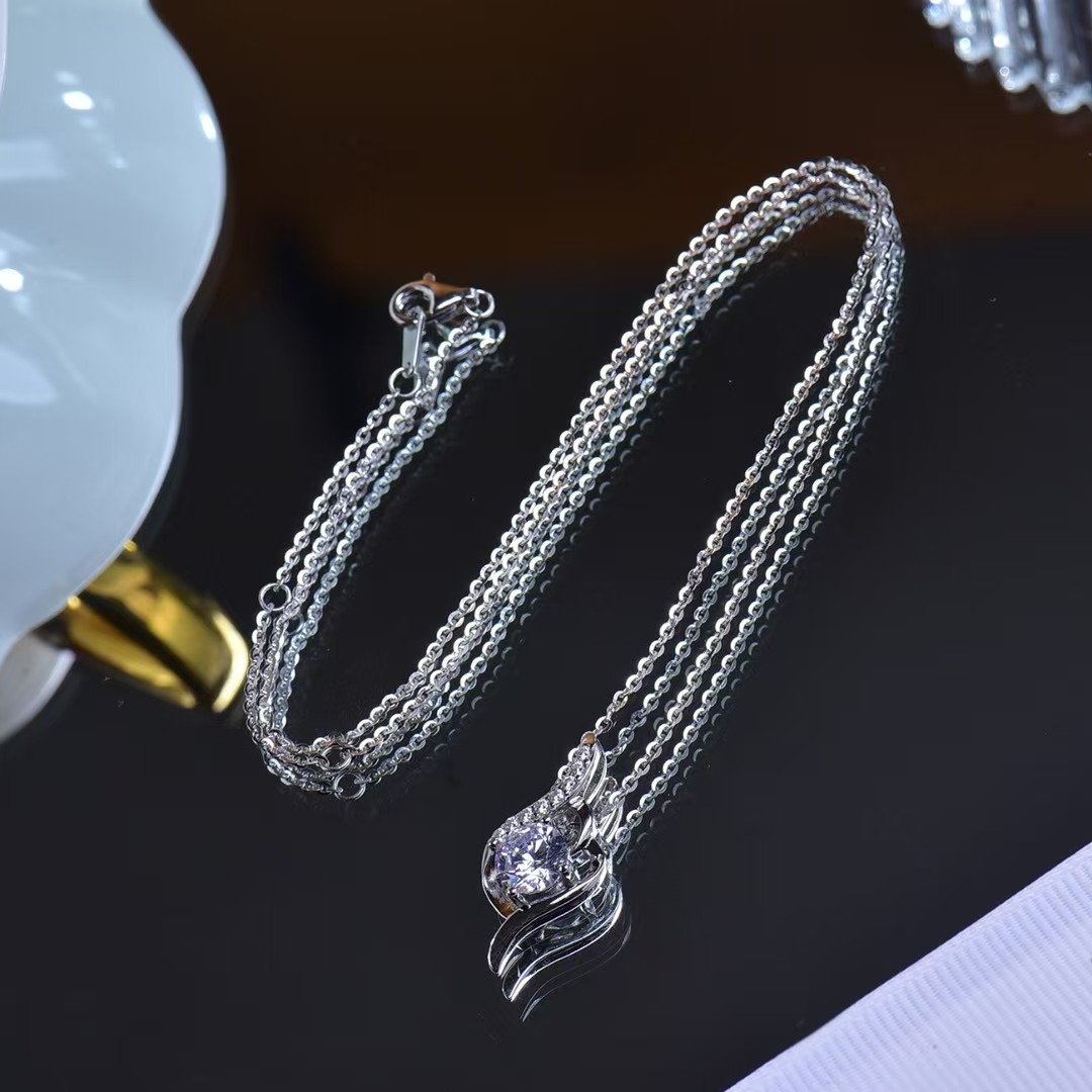 Premium Angel's Love Moissanite Pendant - Elegant Design with High - quality Lab - Created Gem, Perfect Gift for Her