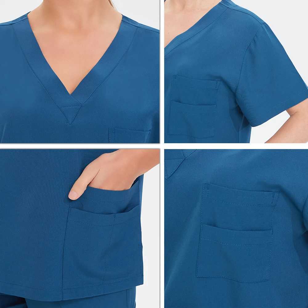Women Scrubs Uniform Sets Medical Hospital Dental Clinic Surgical Clothes Doctor Nurse Accessories Beauty Salon Workwear S23-02 Z250718